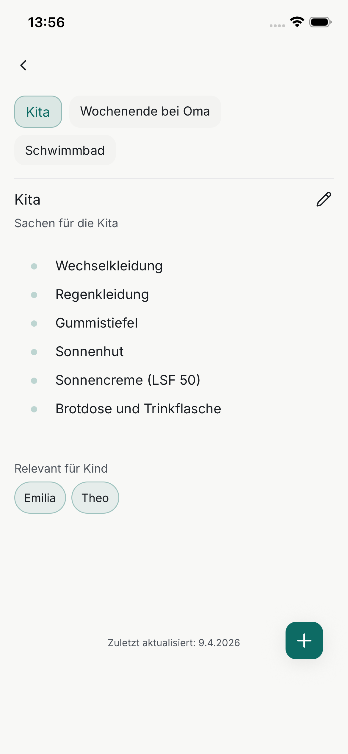 Ausstattungsliste