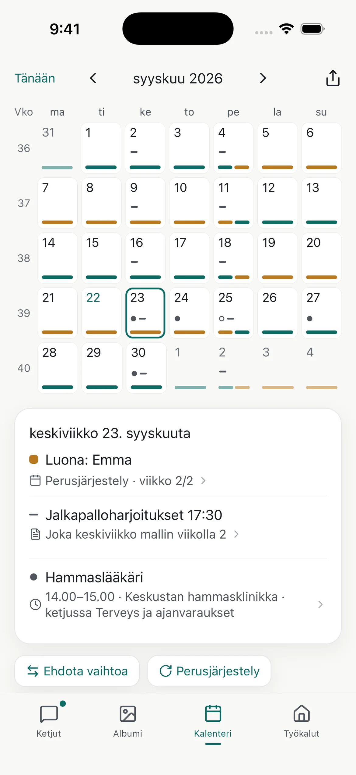 Hoitovuorokalenteri