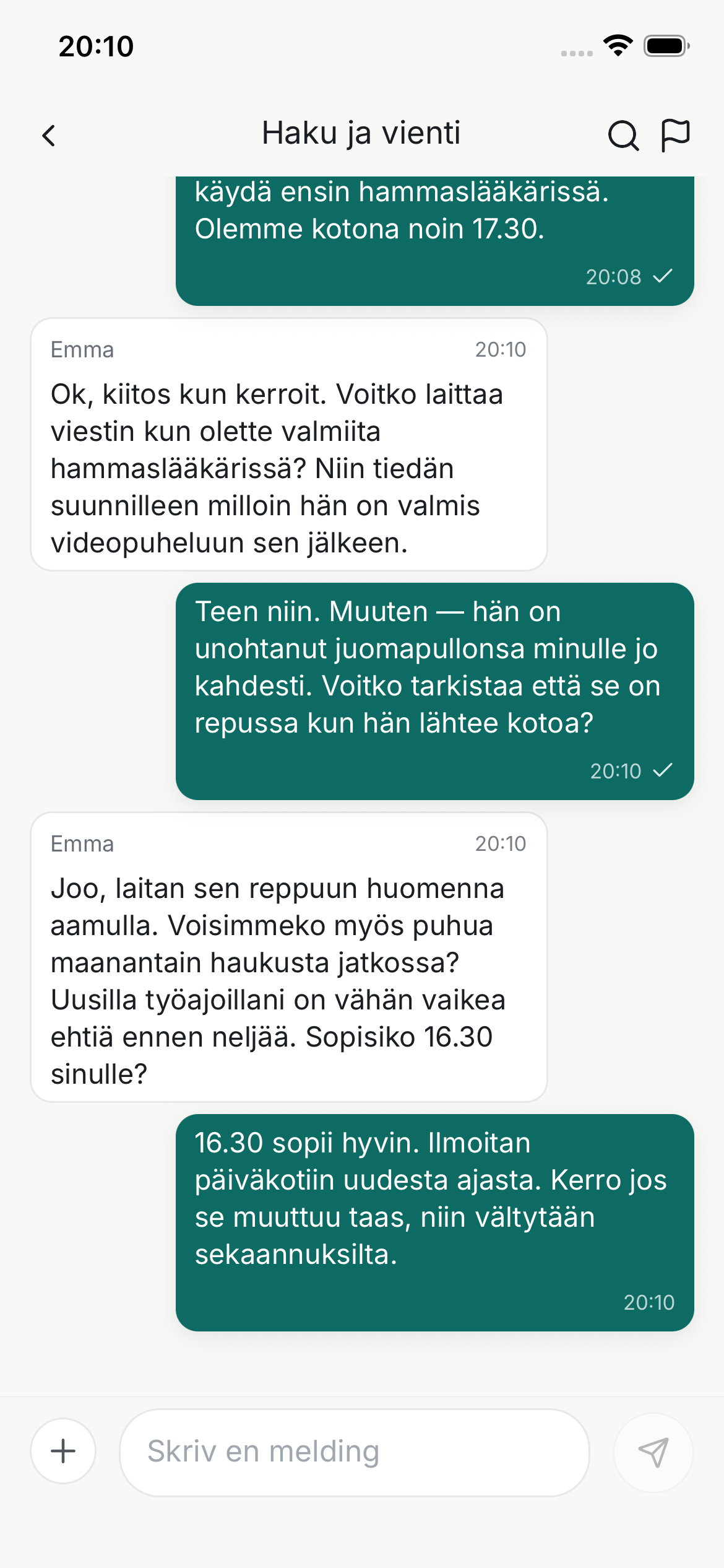 Keskustelun tiedot